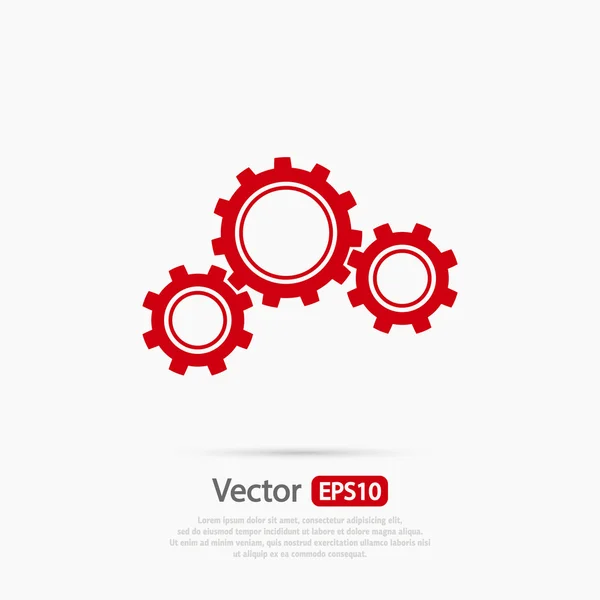 Gears icon, Flat design style — Stock Vector