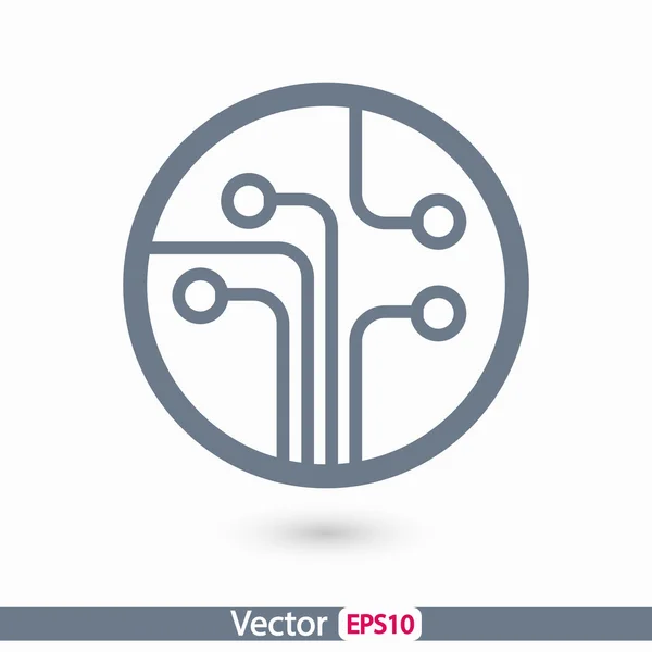 Placa de circuito, icono de la tecnología — Vector de stock