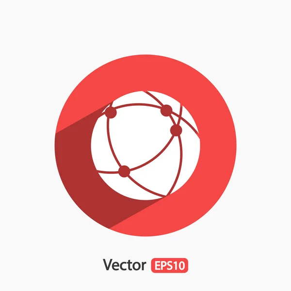 Wereldwijde technologie of sociale netwerkpictogram — Stockvector