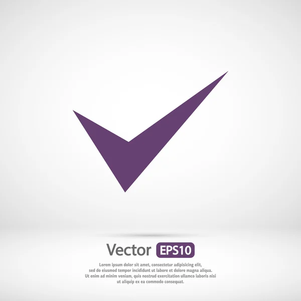Confirma el icono. Estilo de diseño plano — Vector de stock