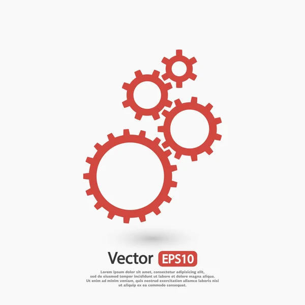 Gears pictogram, platte ontwerpstijl — Stockvector