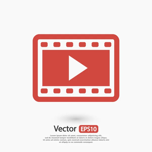 Icona video, design piatto — Vettoriale Stock