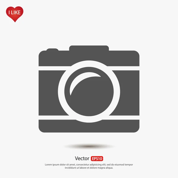 Platte pictogram van de camera — Stockvector