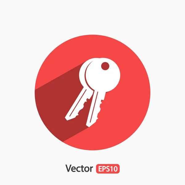 Icona delle chiavi, Stile di design piatto — Vettoriale Stock