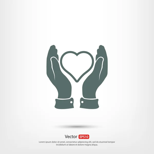 Heart in hands icon — Stock Vector