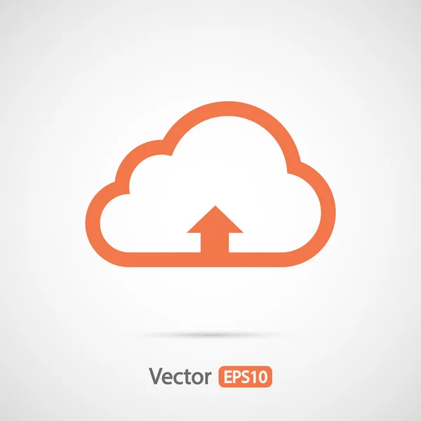 Computing cloud uploadpictogram — Stockvector