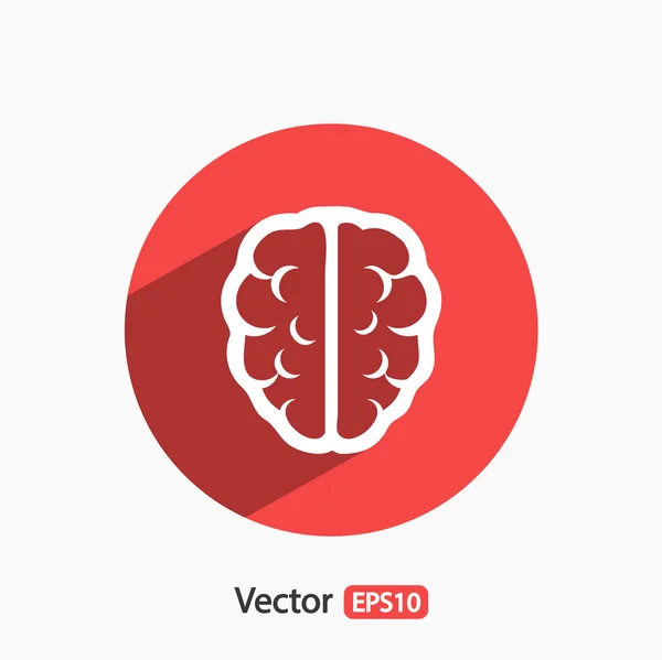 Icône du cerveau Style design plat — Image vectorielle