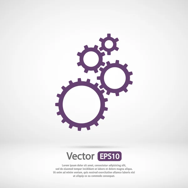 Gears pictogram, platte ontwerpstijl — Stockvector