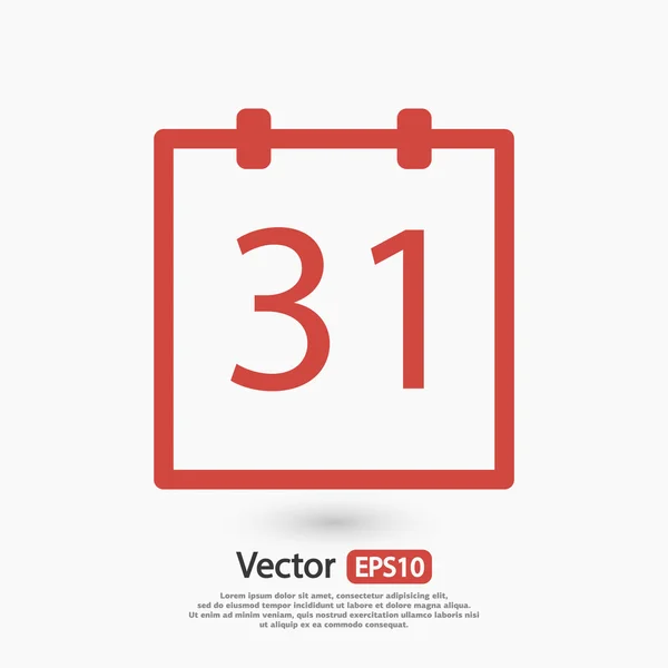 Naptár ikonra, lapos design stílusban — Stock Vector