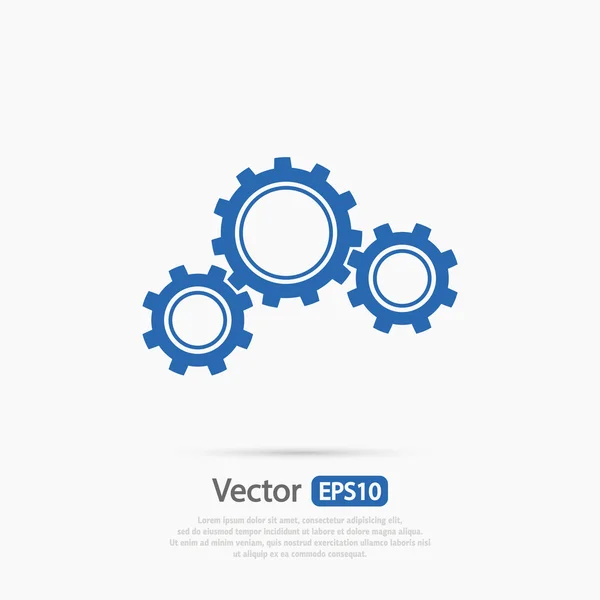 Gears pictogram, platte ontwerpstijl — Stockvector