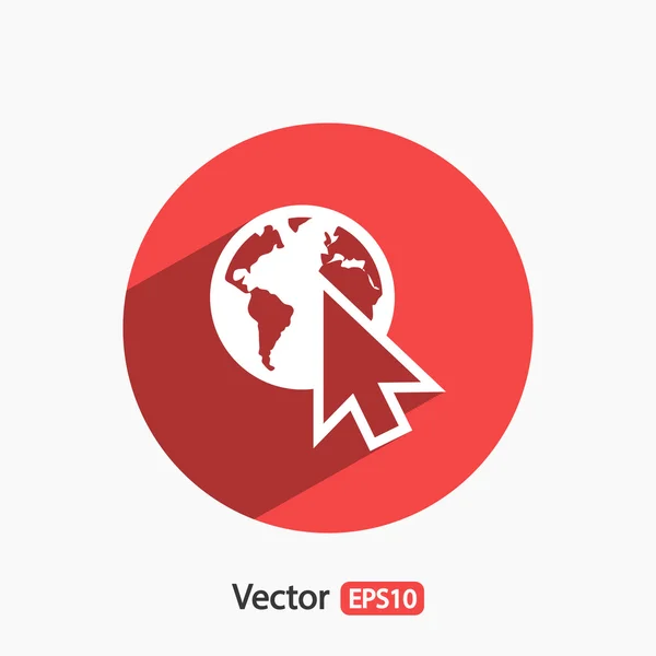 Ga naar web icon, platte ontwerpstijl — Stockvector
