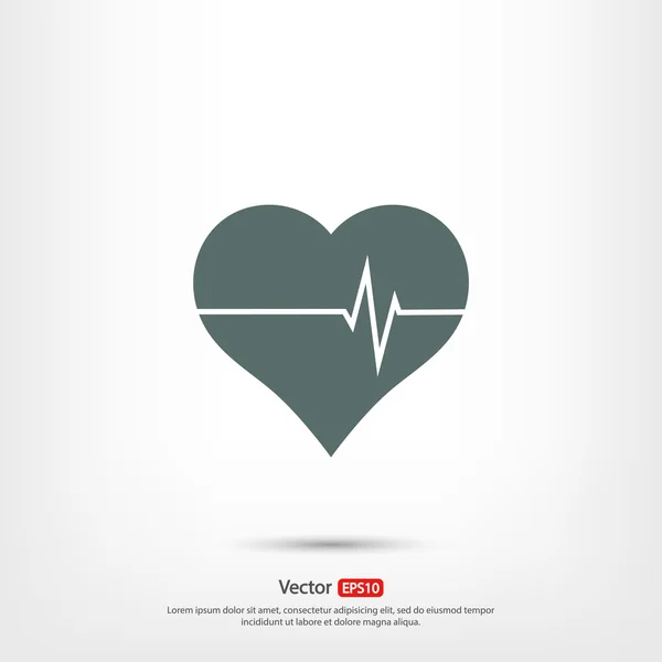 Kalp simgesi düz tasarım — Stok Vektör