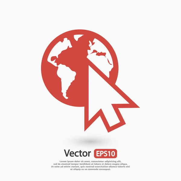 Přejděte na web ikony, plochý design stylu — Stockový vektor