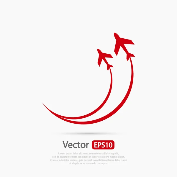 Globo con icono de aviones — Vector de stock