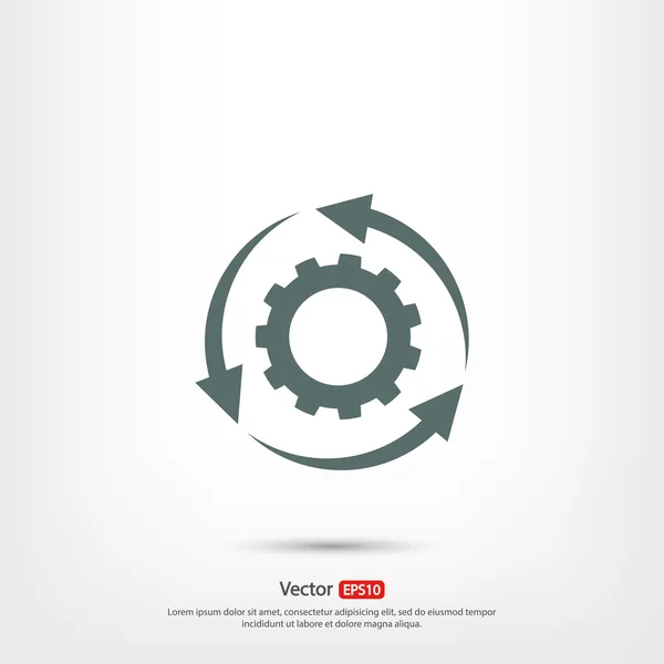 Gear icon. Flat design style — Stock Vector