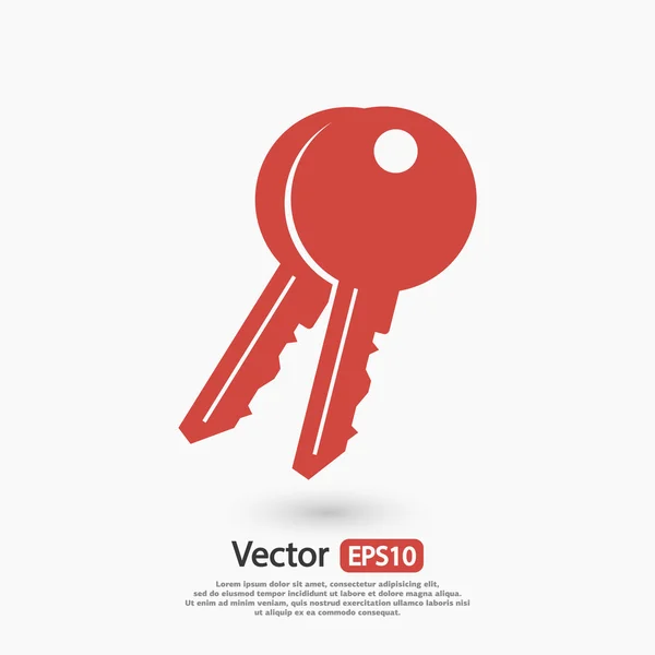 Icono de llaves, Estilo de diseño plano — Vector de stock