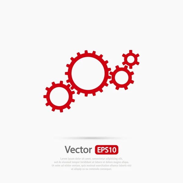 Gears pictogram, platte ontwerpstijl — Stockvector