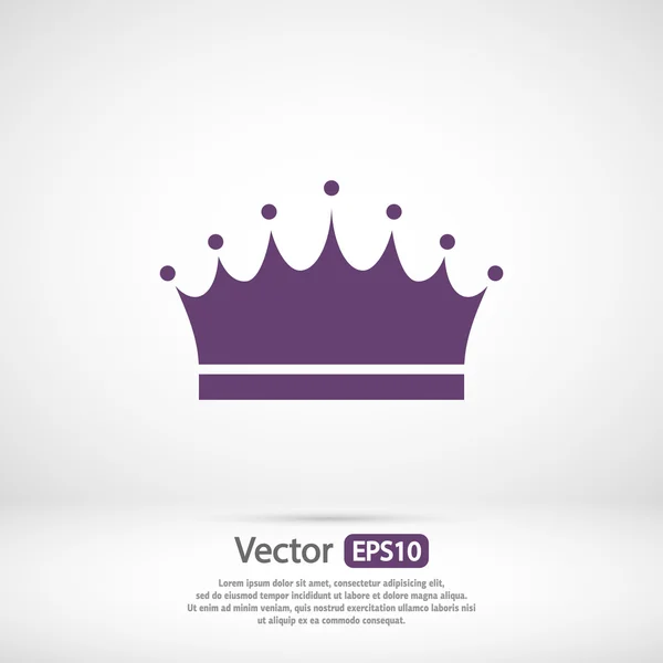 Kronan ikonen, platt designerstil — Stock vektor