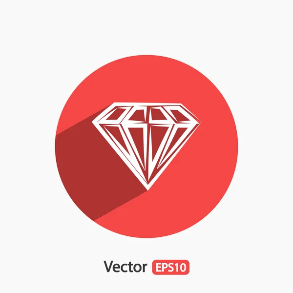 Diamond icon, Flat design — Stock Vector