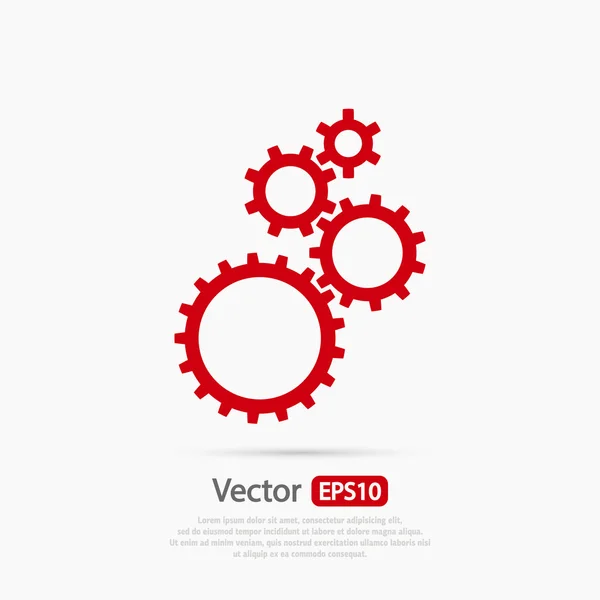 Gears pictogram, platte ontwerpstijl — Stockvector