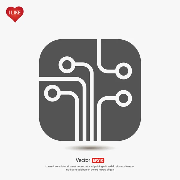 Circuit imprimé, icône de la technologie — Image vectorielle