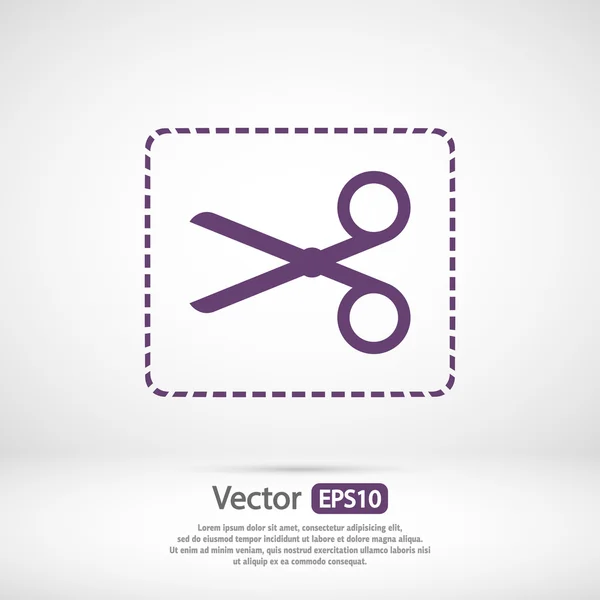 Olló lapos ikon — Stock Vector