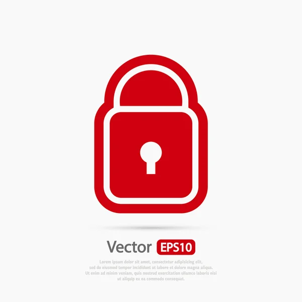 Icono de bloqueo, estilo de diseño plano — Vector de stock