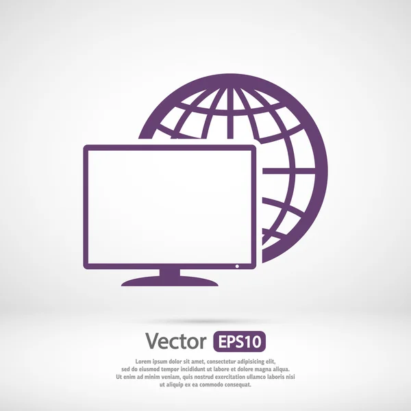 Diseño del icono del monitor — Vector de stock