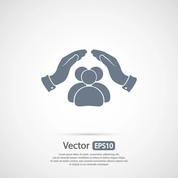 Icono de personas seguras — Vector de stock