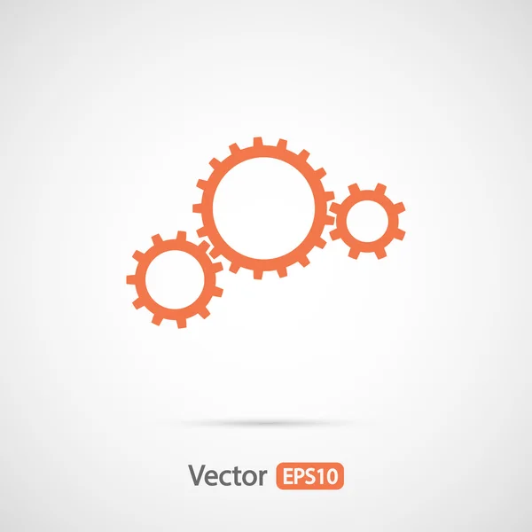 Gears icon, Flat design style — Stock Vector