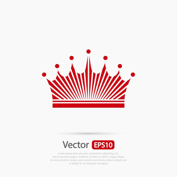 Icono de corona, estilo de diseño plano — Vector de stock