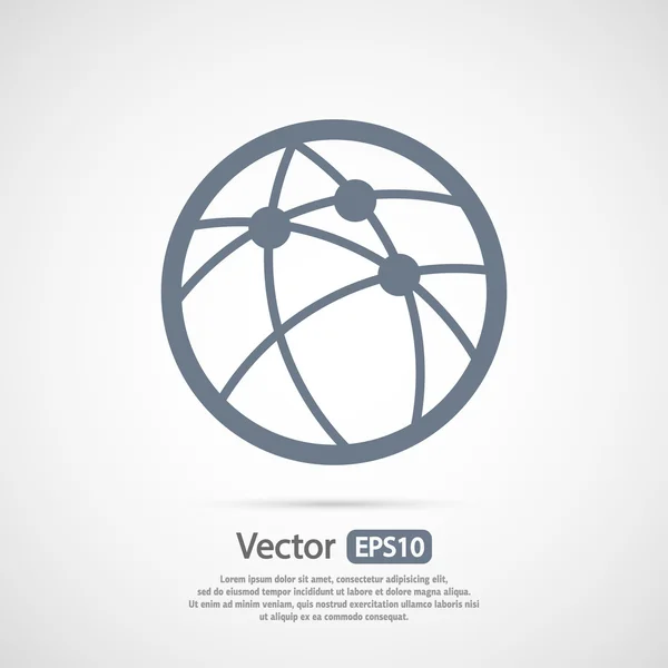Global technology or social network  icon — Stockový vektor