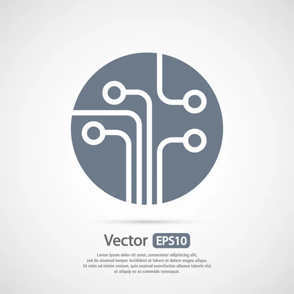 Placa de circuito, icono de la tecnología — Vector de stock