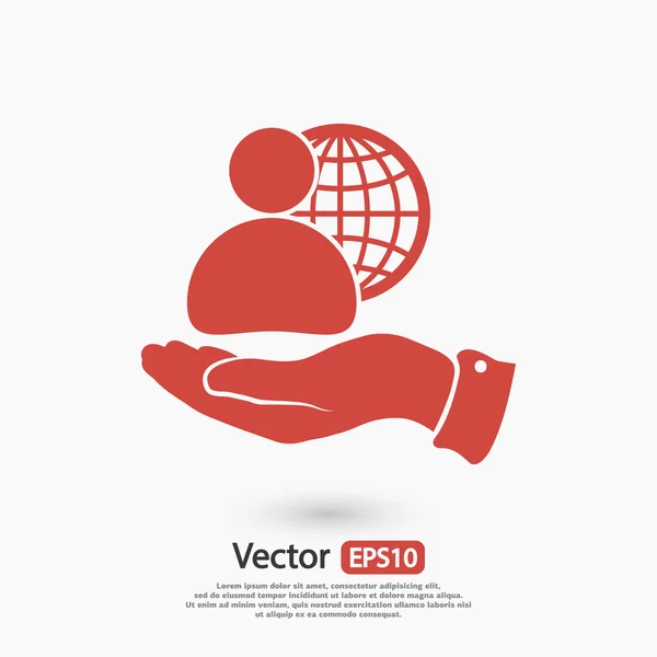 Entreprise mondiale, icône de l'homme d'affaires — Image vectorielle