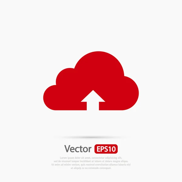 Výpočetní oblak nahrát ikonu — Stockový vektor