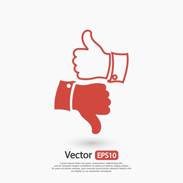 Pulgar hacia arriba y hacia abajo iconos — Vector de stock