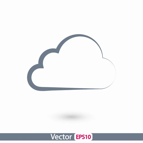Ikon awan, desain datar - Stok Vektor