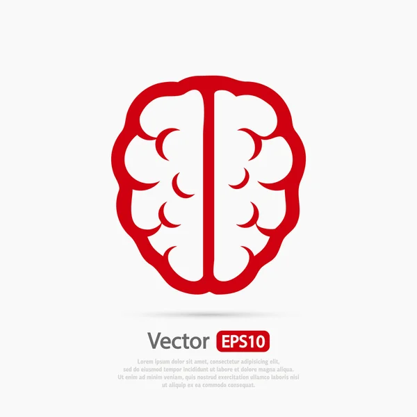 Icono cerebral Estilo de diseño plano — Archivo Imágenes Vectoriales