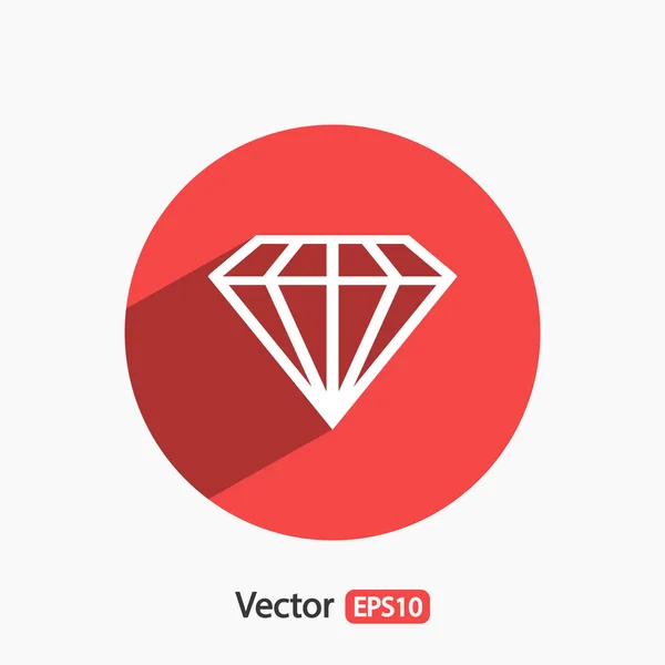 Icono de diamante, diseño plano — Vector de stock