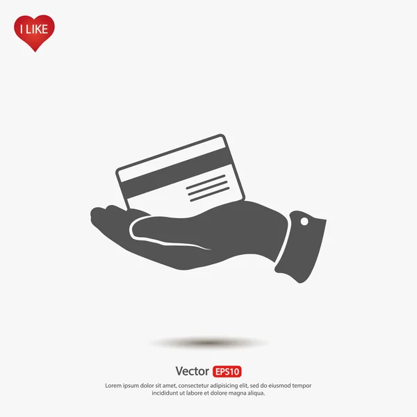 Bankovní kreditní karta s rukou — Stockový vektor