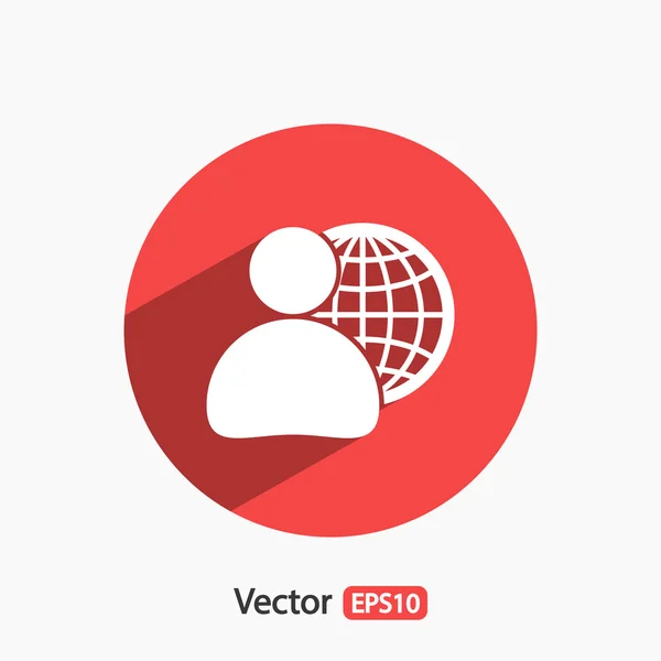 Wereldwijde business, business man pictogram — Stockvector