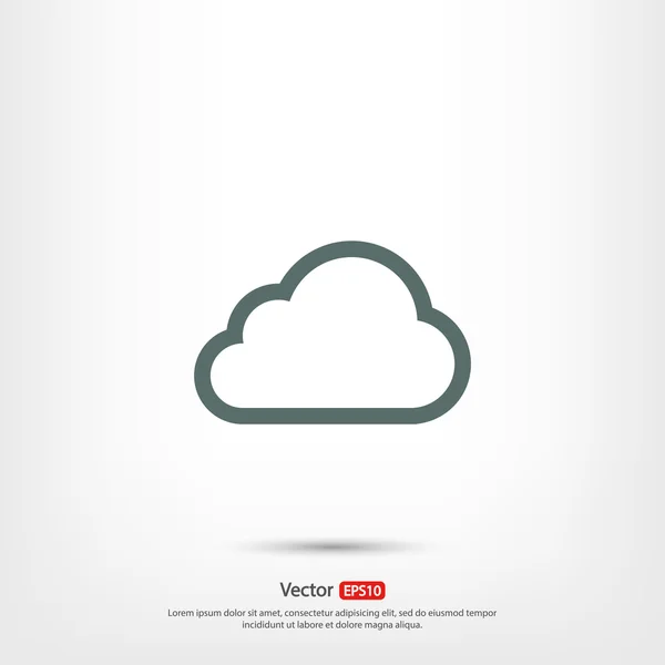 Icône Cloud, design plat — Image vectorielle