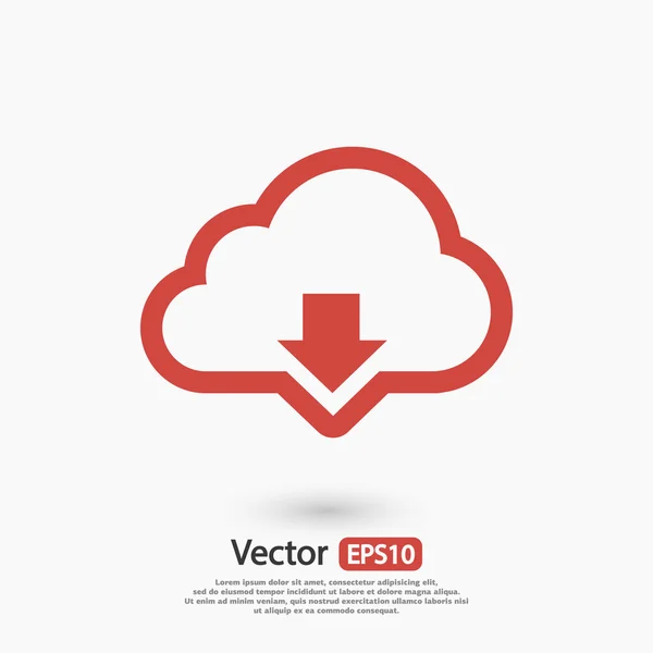 Cloud computing nedladdning ikon — Stock vektor