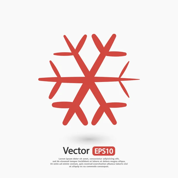 Sneeuwvlok platte pictogram — Stockvector