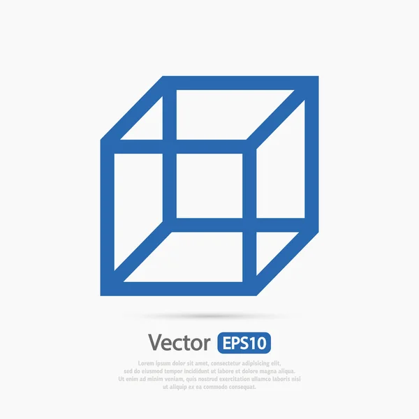 Cube icon,  Flat design — Stock Vector
