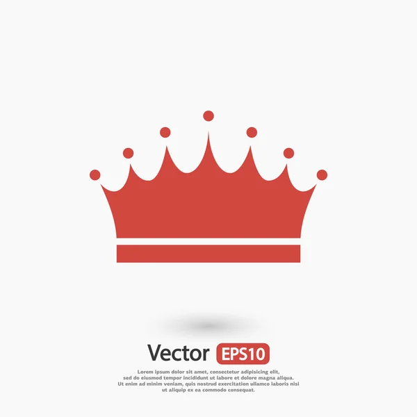 Icono de corona, estilo de diseño plano — Vector de stock