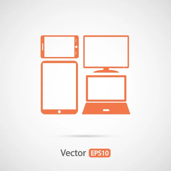 Conjunto de dispositivos eletrônicos ícone —  Vetores de Stock