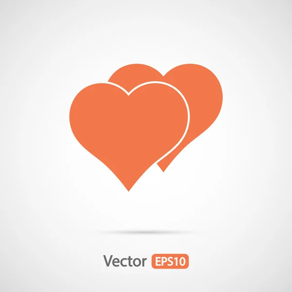 Hearts icon, flat design — Stock Vector