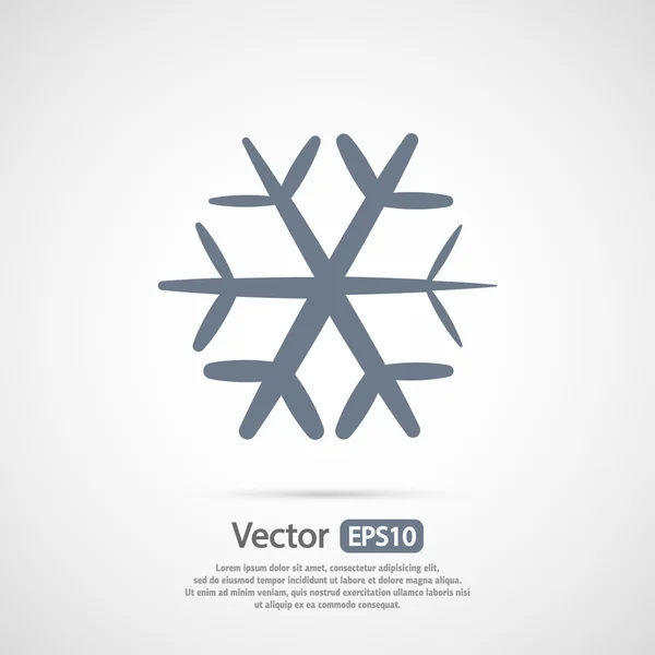 Sneeuwvlok platte pictogram — Stockvector