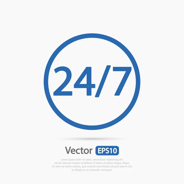 24 óra egy nap, és a hét minden napján — Stock Vector